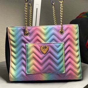 Betsey Johnson pastel rainbow shoulder bag